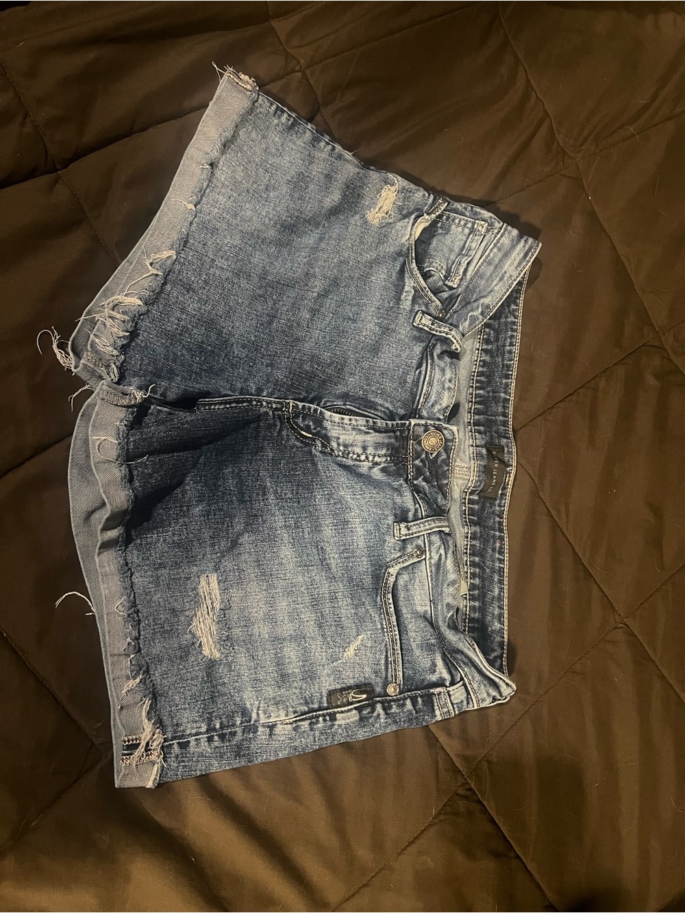 Silver Jeans Women's Distressed Denim Shorts - Light Blue